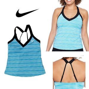 NIKE Adjustable straps ATHLETIC DRI-FIT SWIM TOP w/built in bra size sma…